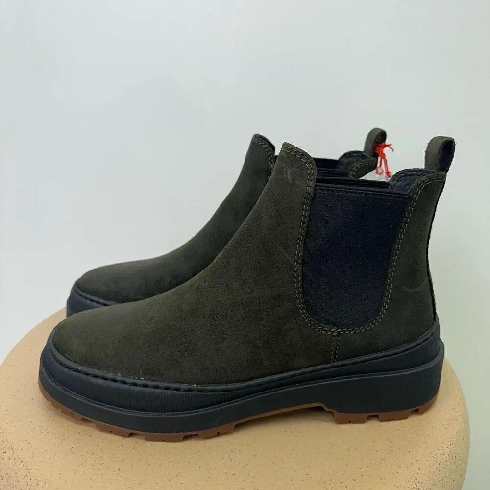 Camper Men’s Brutus Trek MICHELIN Green Gray Nubuck Leather Slip On Ankle Boots